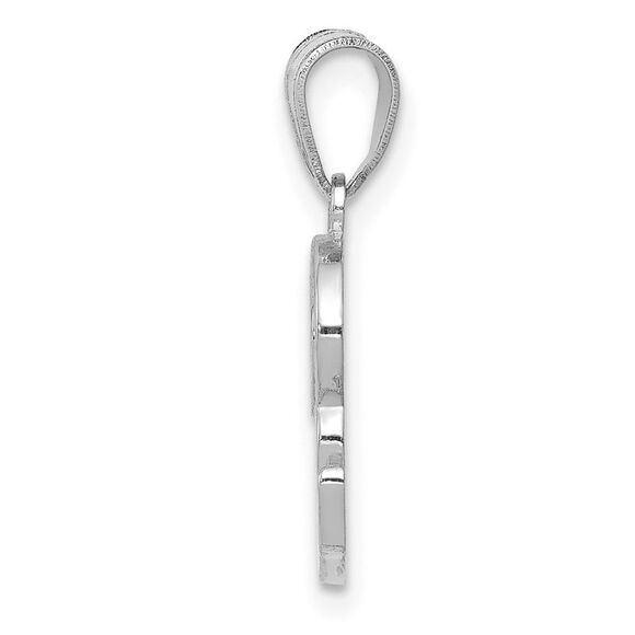 Kazi Luxury 14k White Gold White Gold Script Letter R Initial Pendant - Picture 2 of 3